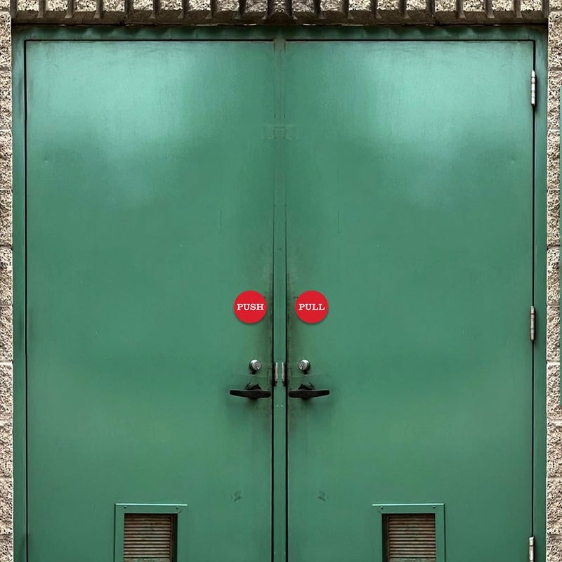 All Quality Push Pull Round Door Sign (Brushed Gold) - Image 3